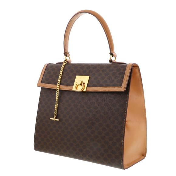 Celine Macadam Chain Lock Top Handle Bag Brown - Picture 2 of 6